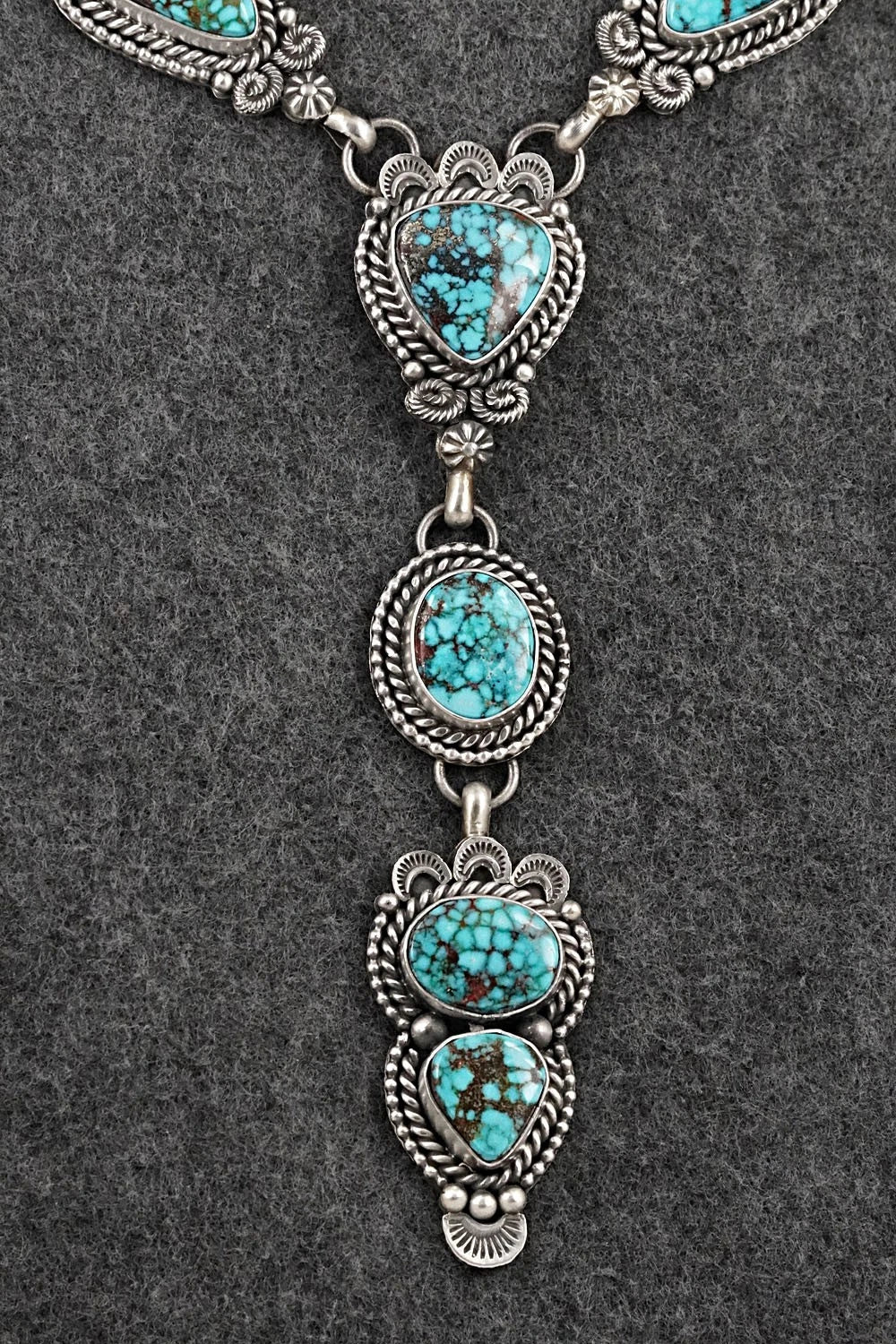 Turquoise & Sterling Silver Necklace and Earrings Set - Rosita Calladitto