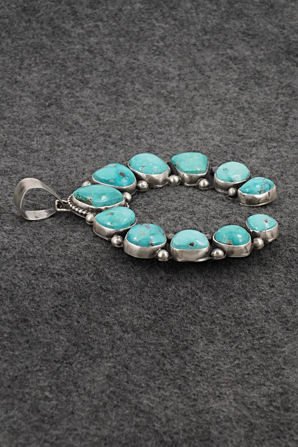 Turquoise & Sterling Silver Naja Pendant - Bobby Johnson