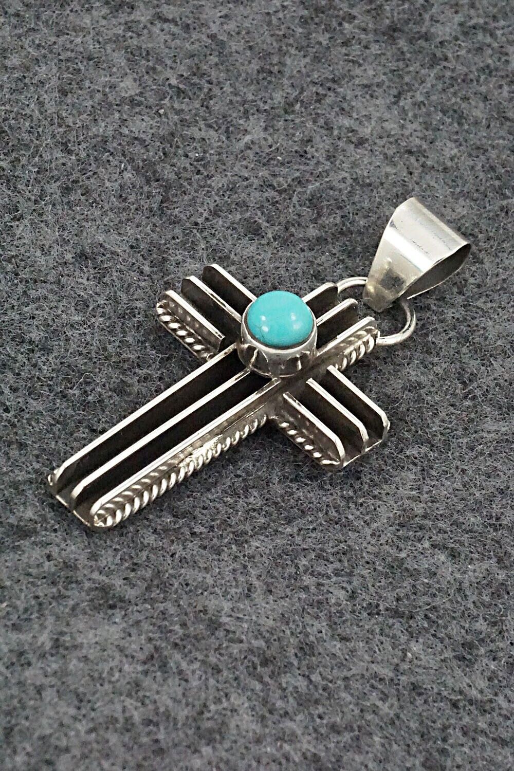 Turquoise & Sterling Silver Pendant - Darrell Yazzie