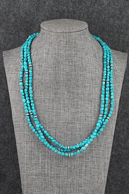 Turquoise & Sterling Silver Necklace - Theresa Skeets