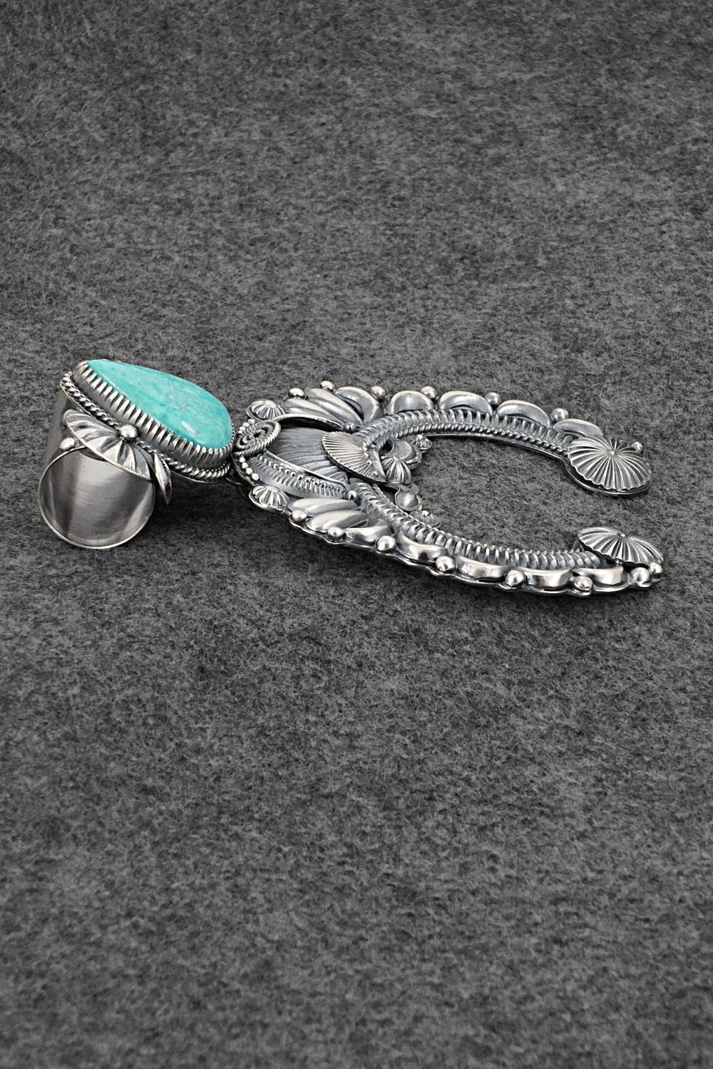 Turquoise & Sterling Silver Naja Pendant - Delbert Gordon