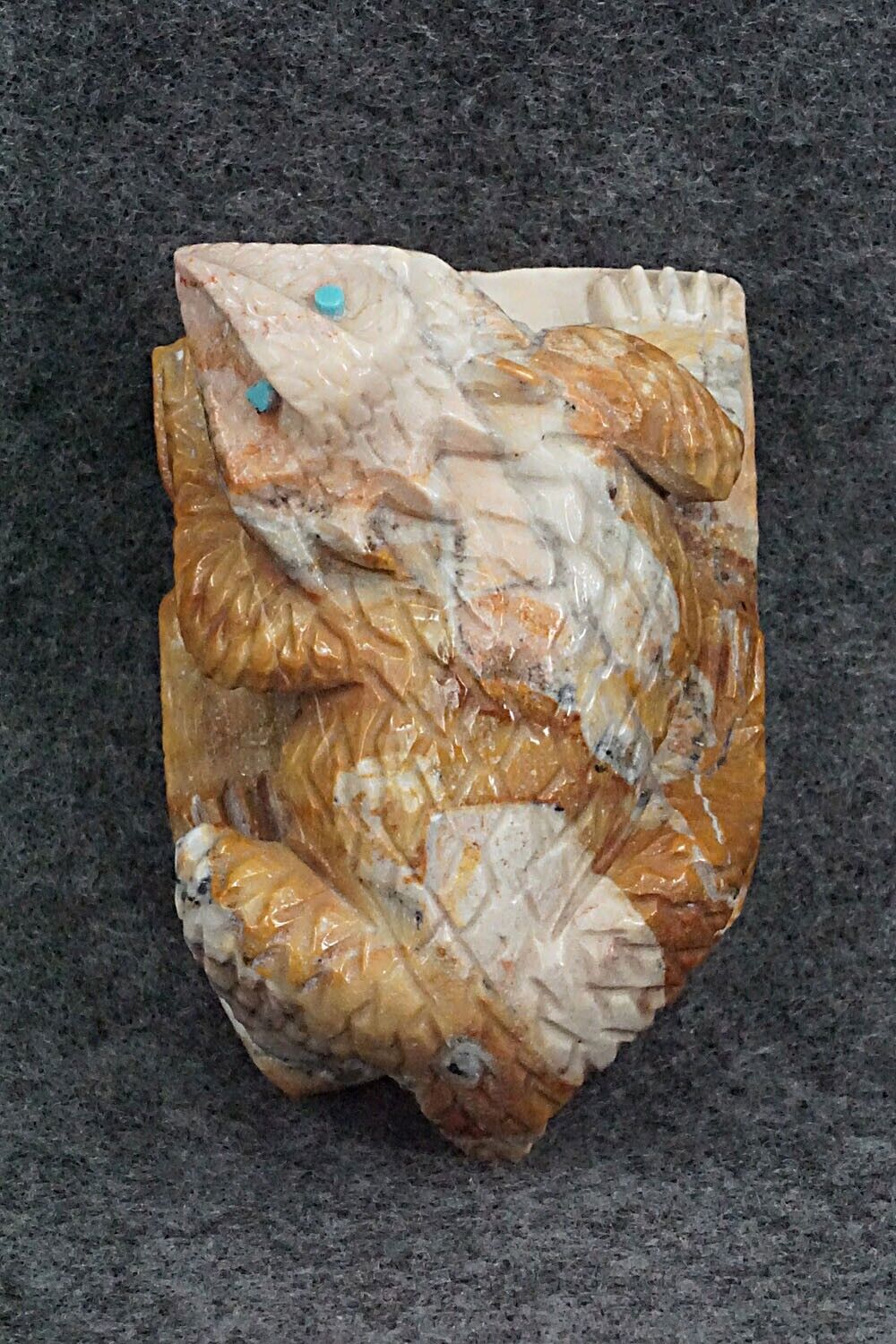 Horned Toad Zuni Fetish Carving - Derrick Kaamasee
