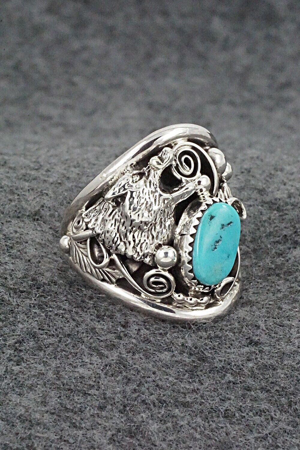 Turquoise & Sterling Silver Ring - Jeannette Saunders - Size 11.5