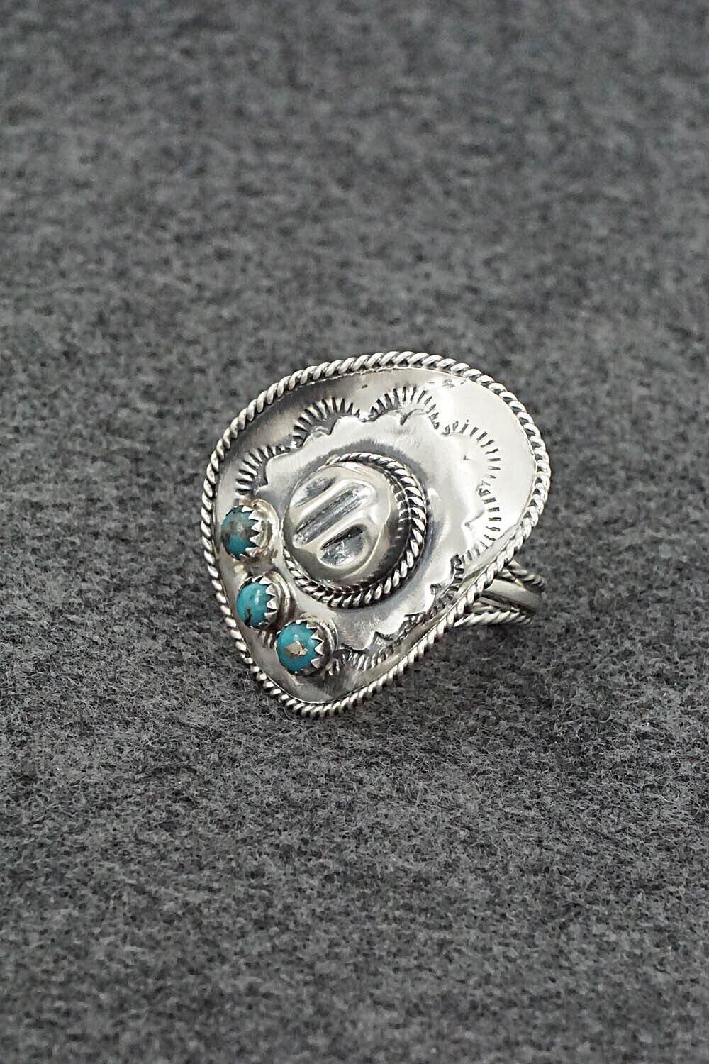 Turquoise & Sterling Silver Ring - Bobby Platero - Size 7