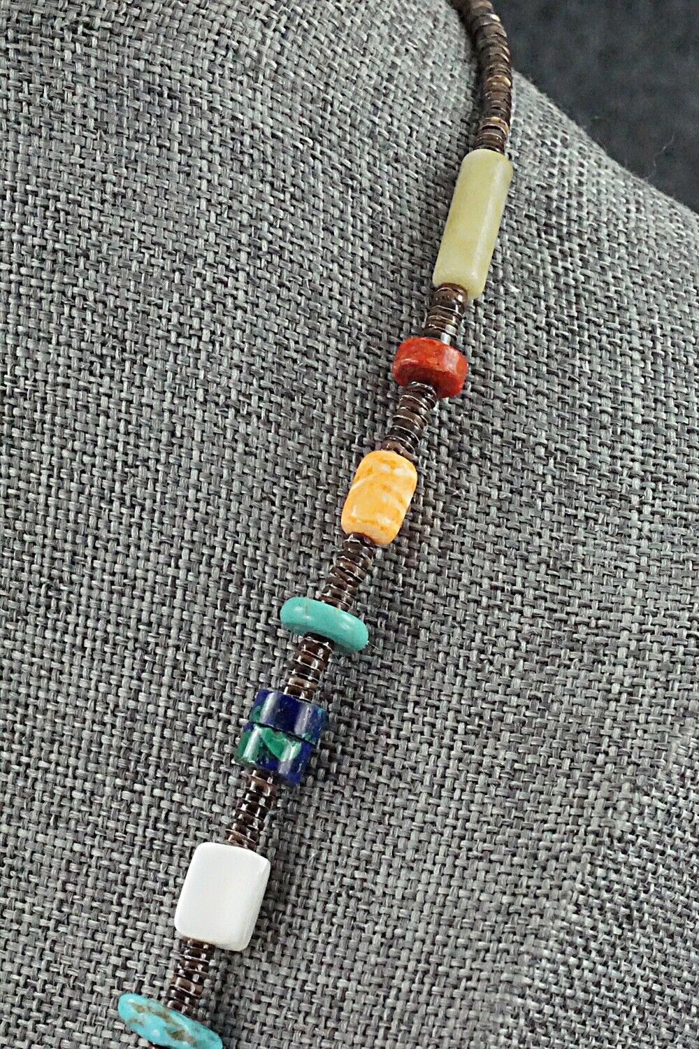 Multi-Stone & Sterling Silver Necklace 28" - Helen Tsosie