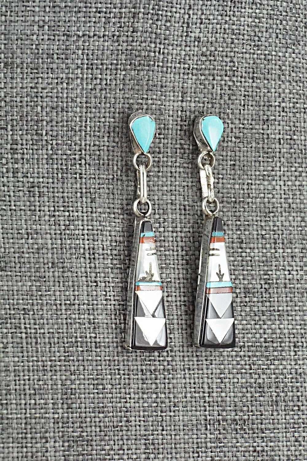 Multi-Stone Inlay & Sterling Silver Earrings - Jason Bobelu