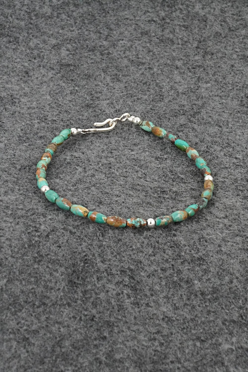 Turquoise & Sterling Silver Bracelet - Doreen Jake