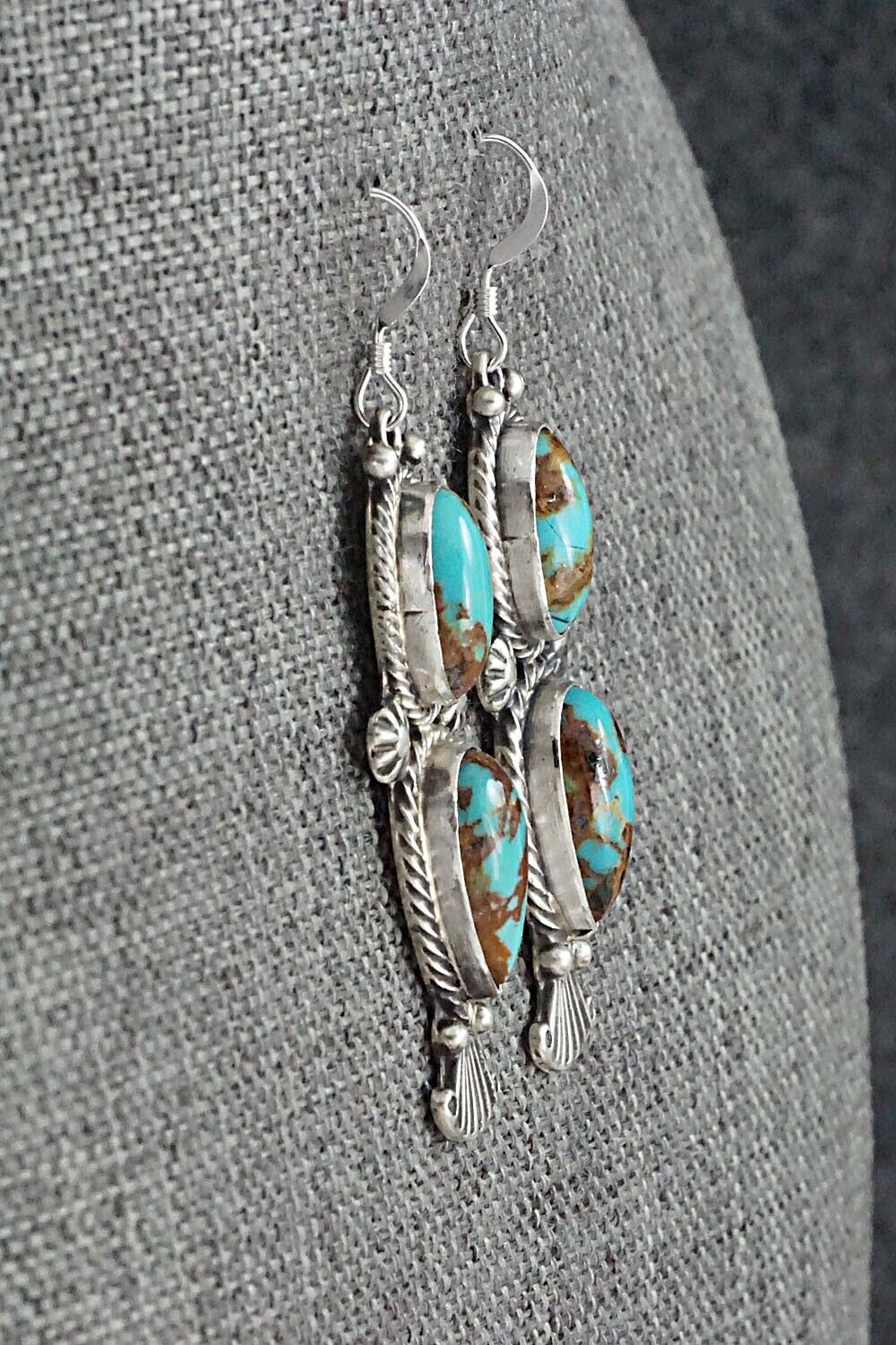 Turquoise & Sterling Silver Earrings - Verley Betone
