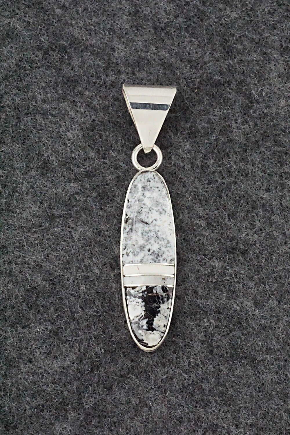 White Buffalo & Sterling Silver Pendant - Harold Smith