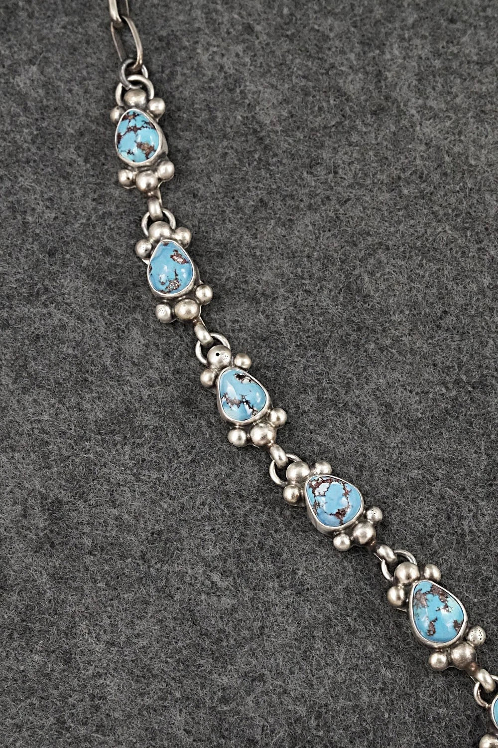 Turquoise & Sterling Silver Necklace and Earrings Set - Kathleen Livingston