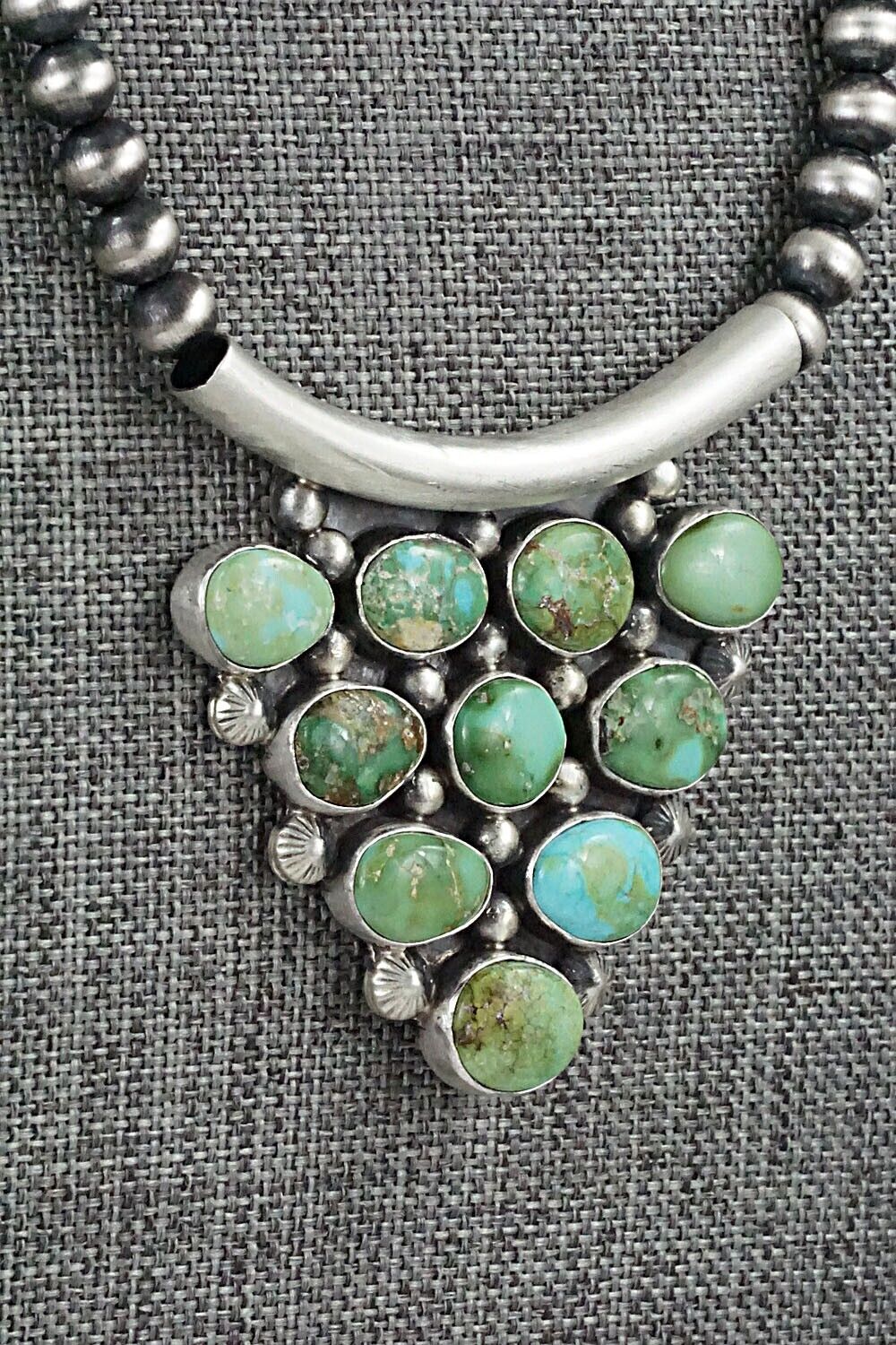 Turquoise & Sterling Silver Necklace - Tom Lewis