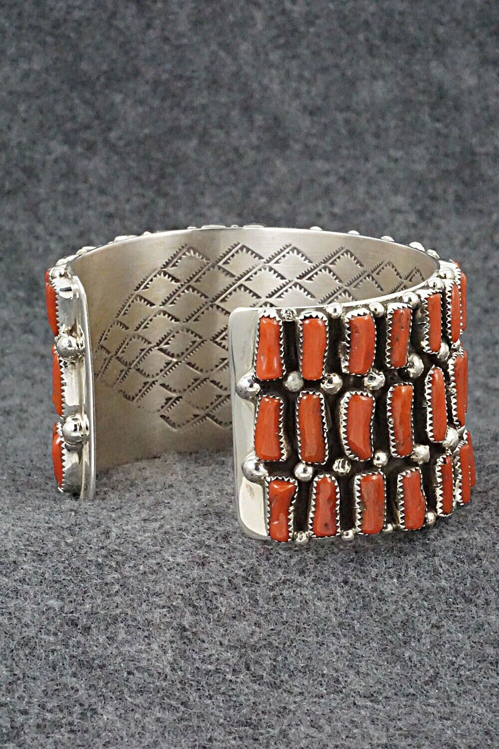 Coral & Sterling Silver Bracelet - Darlene Begay