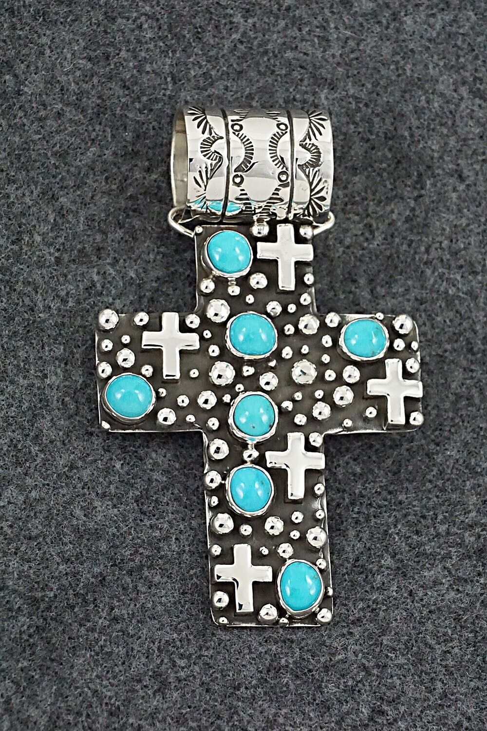 Turquoise & Sterling Silver Pendant - Akee Douglas