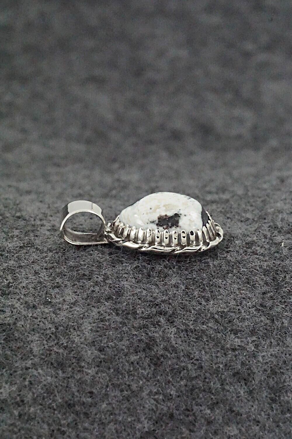 White Buffalo & Sterling Silver Pendant - Alvin Joe