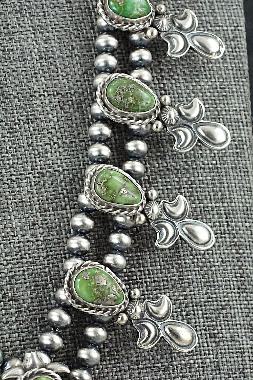Turquoise & Sterling Silver Squash Blossom Set - Paige Gordon