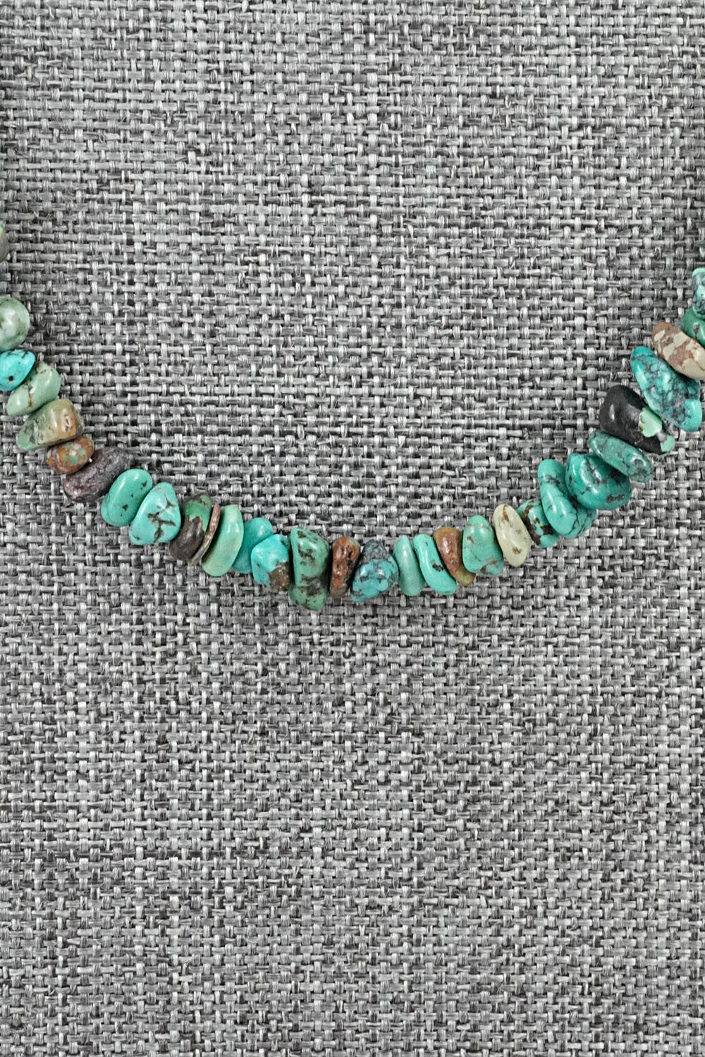 Turquoise & Sterling Silver Necklace 38" - Doreen Jake