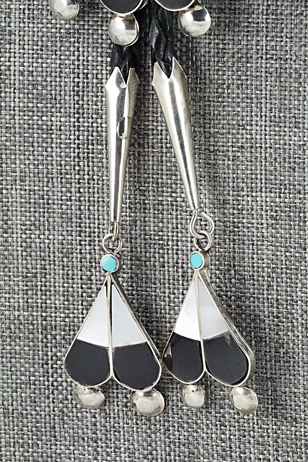 Multi-Stone & Sterling Silver Inlay Bolo Tie - Pauline Lonjose