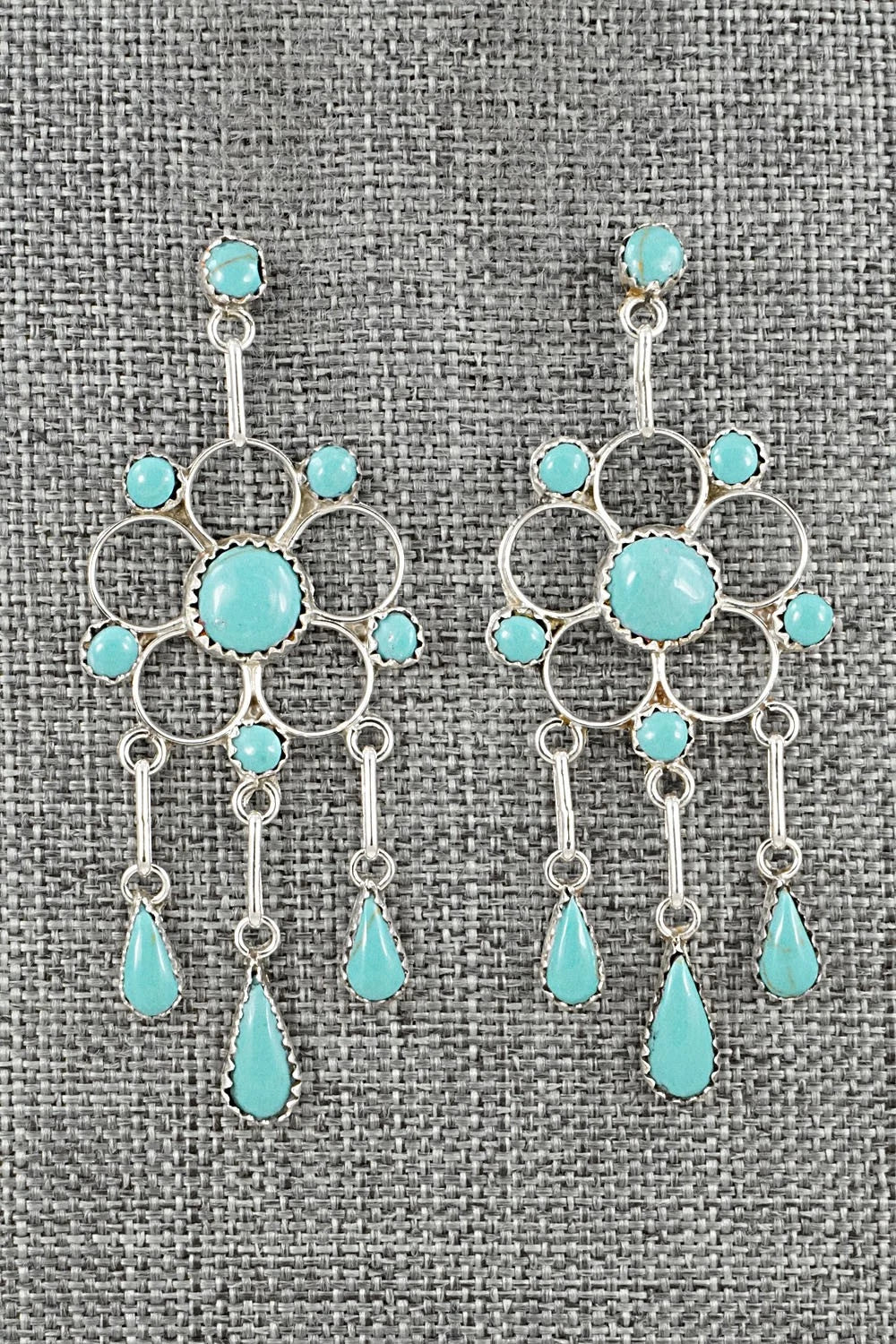 Turquoise & Sterling Silver Earrings - Vivianita Booqua