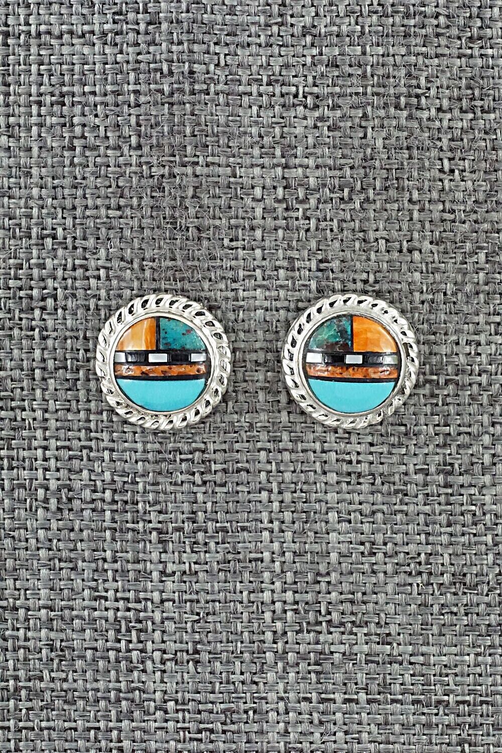 Multi-Stone & Sterling Silver Earrings - Delbert Kallestewa Jr.