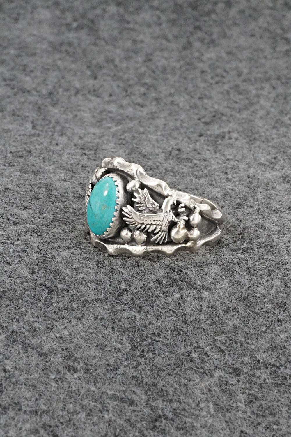 Turquoise & Sterling Silver Ring - Genevieve Francisco - Size 14