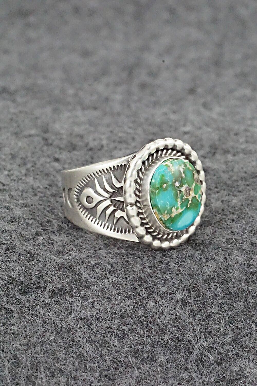 Turquoise & Sterling Silver Ring - Samuel Yellowhair - Size 8.5