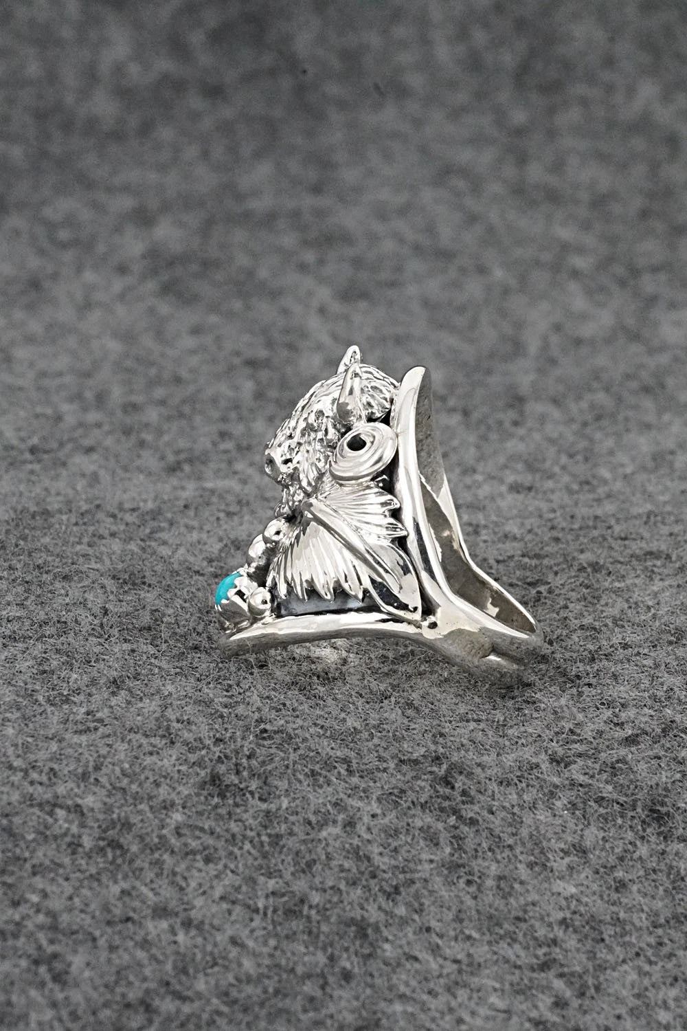 Turquoise & Sterling Silver Ring - Darrell Morgan - Size 9.75