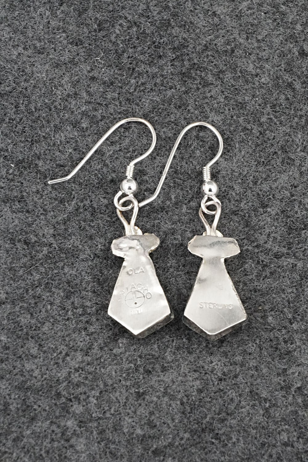 Turquoise, Onyx Inlay & Sterling Silver Earrings - Ola Eriacho