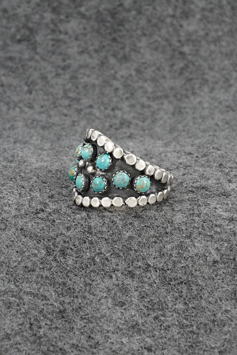 Turquoise & Sterling Silver Ring - Harry B. Yazzie - Size 8.5