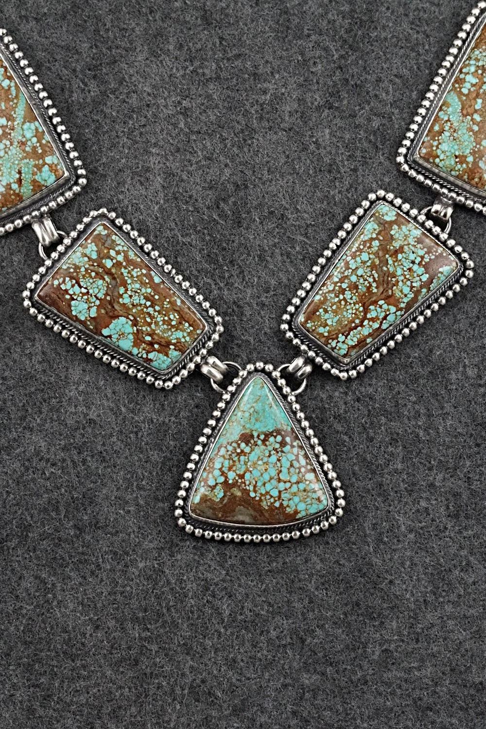 Turquoise & Sterling Silver Necklace and Earrings Set - Darrin Livingston
