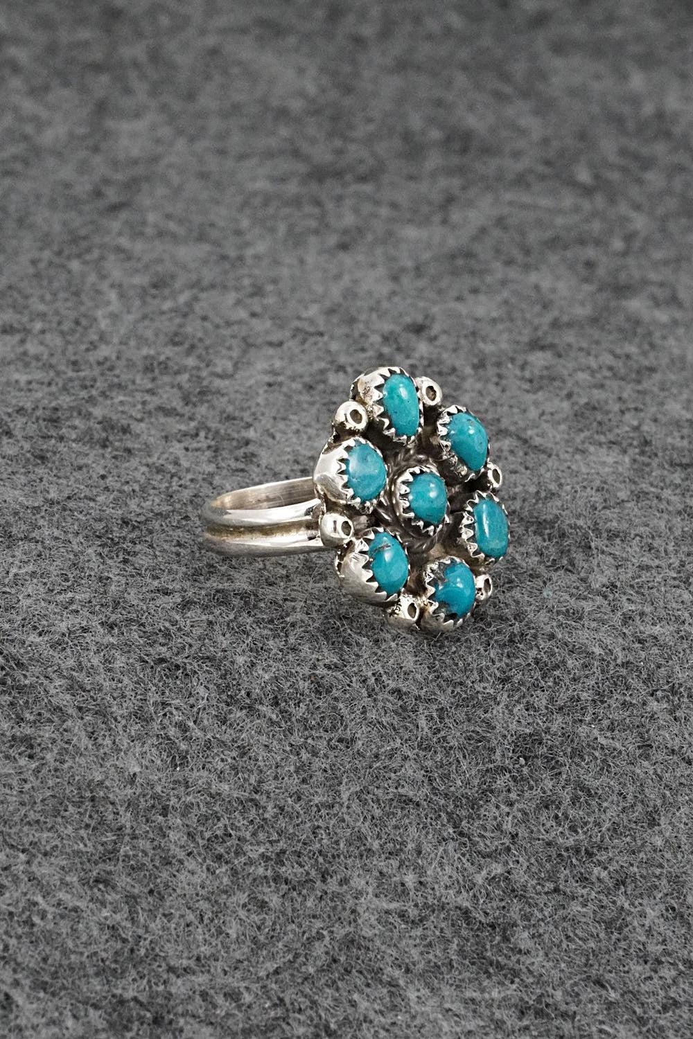 Turquoise & Sterling Silver Ring - Priscilla Reeder - Size 7.5