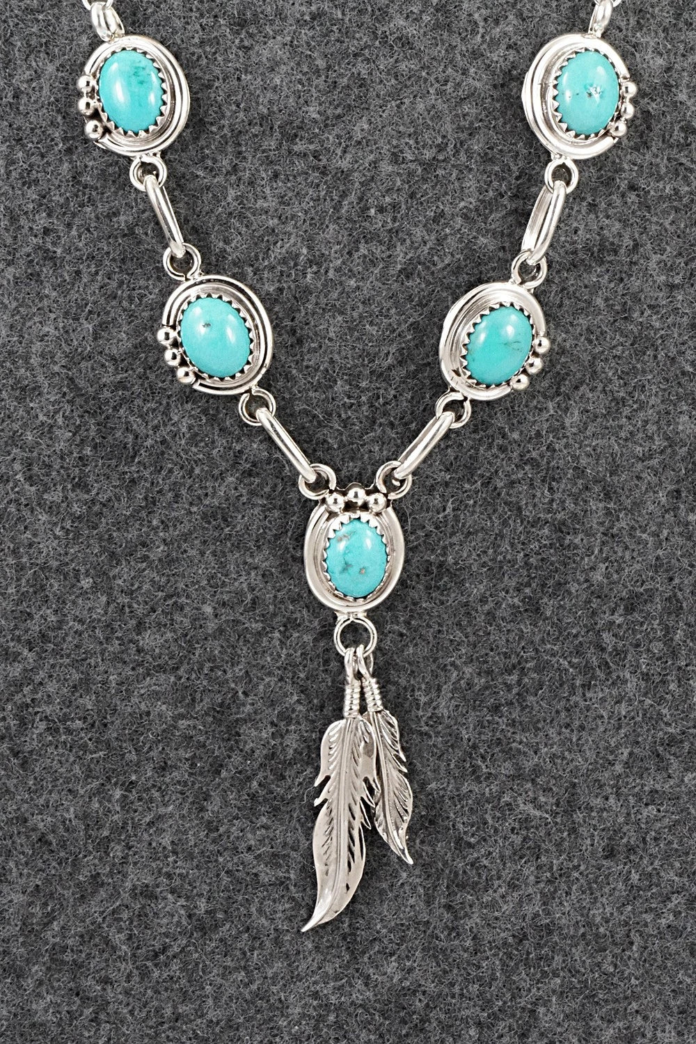 Turquoise & Sterling Silver Necklace - Verley Betone