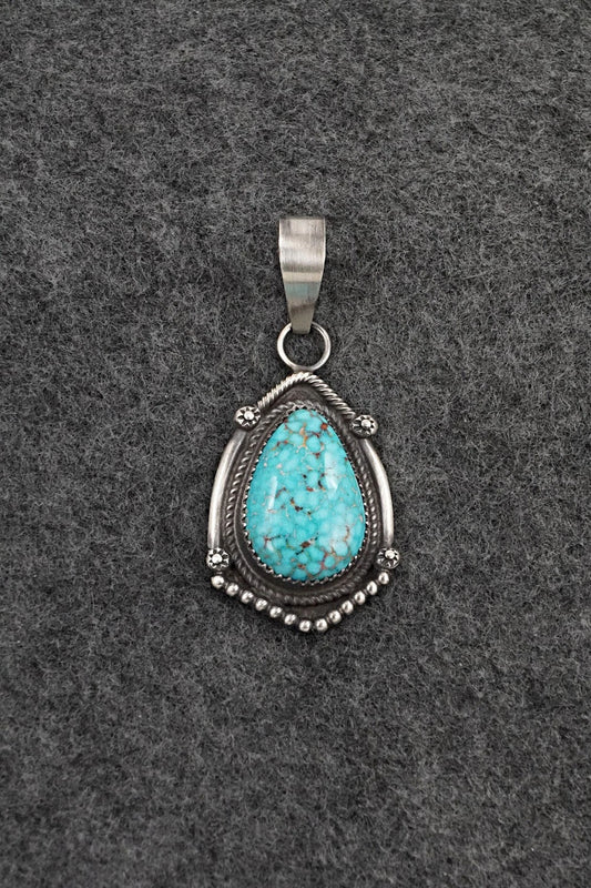 Turquoise & Sterling Silver Pendant - Leslie Nez