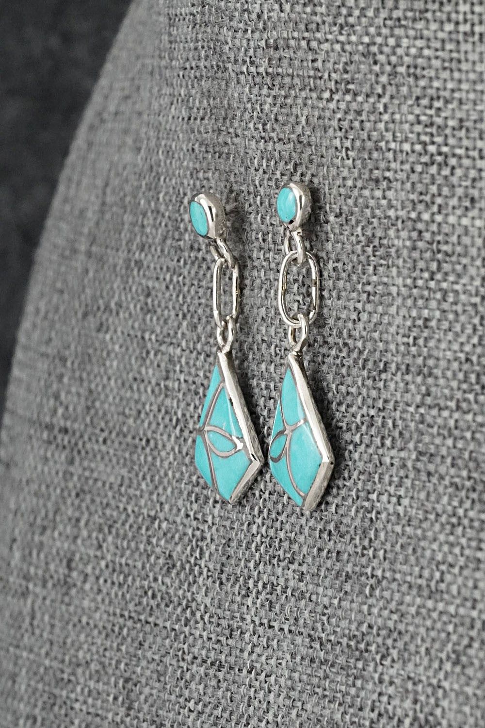 Turquoise & Sterling Silver Earrings - Orena Leekya