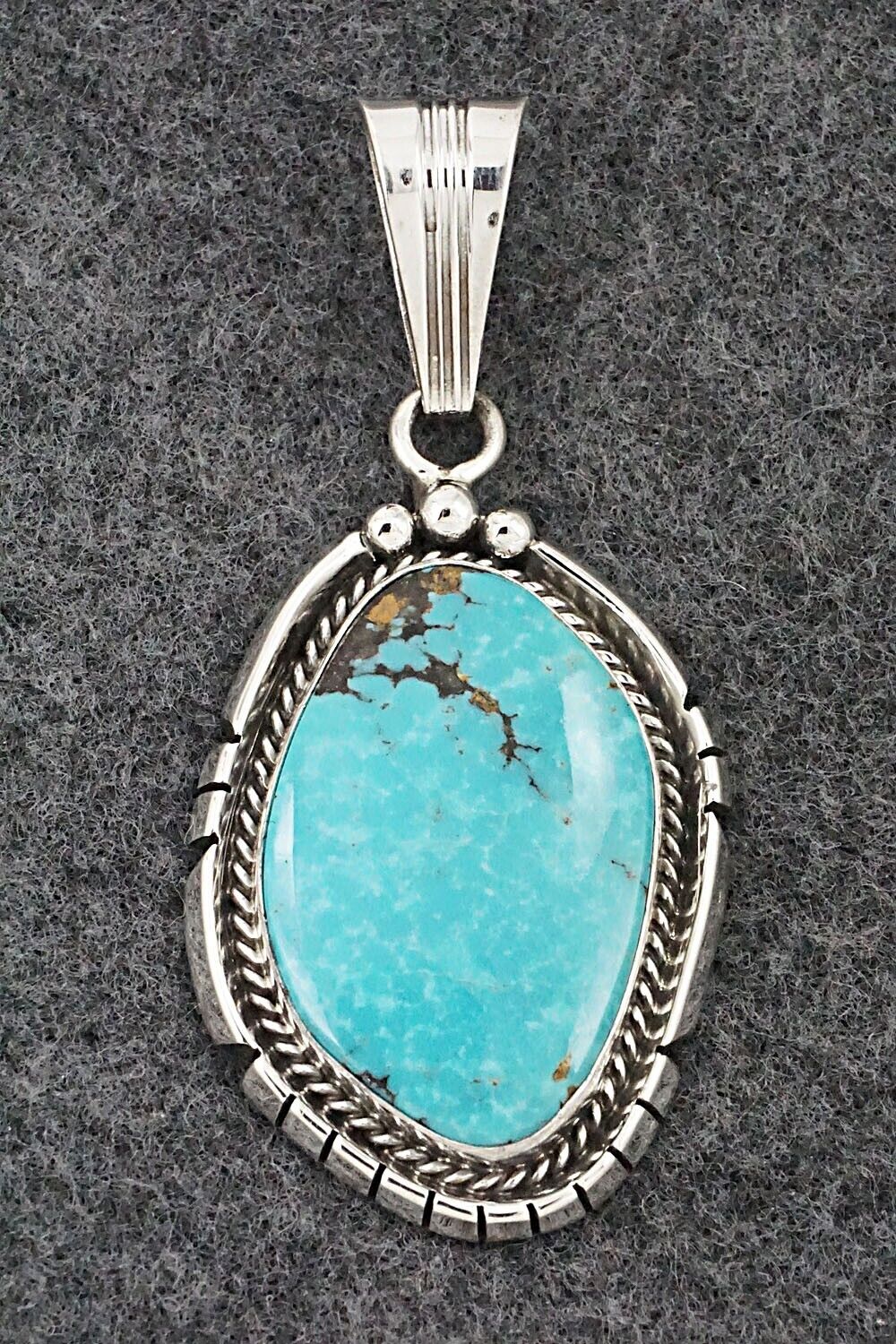 Turquoise & Sterling Silver Pendant - Samuel Yellowhair
