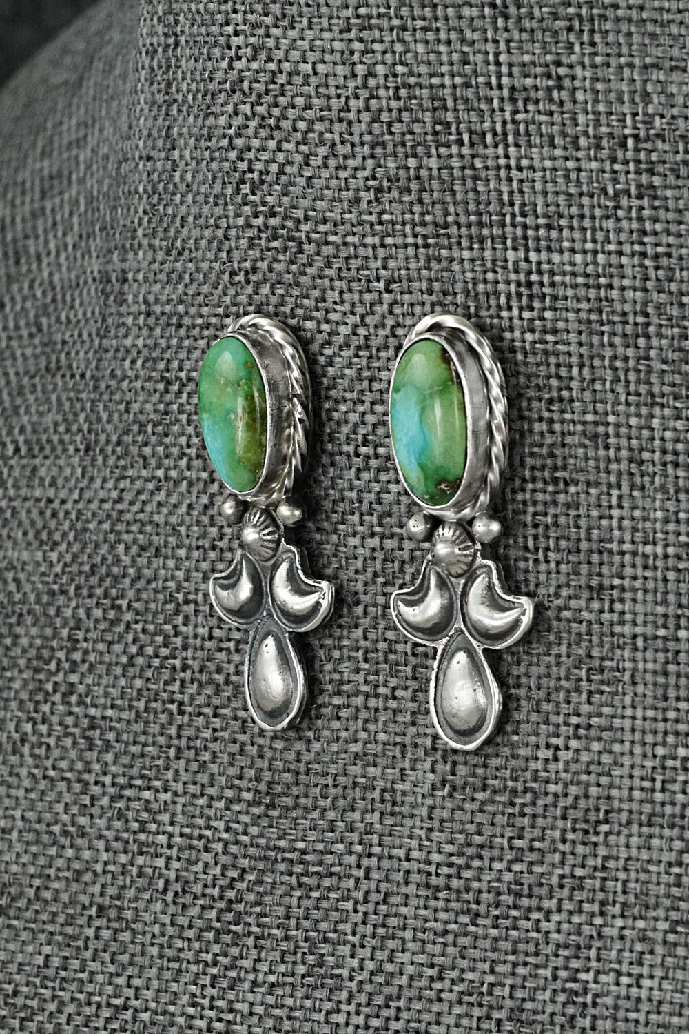 Turquoise & Sterling Silver Mini Squash Blossom Set - Adrienne Gordon