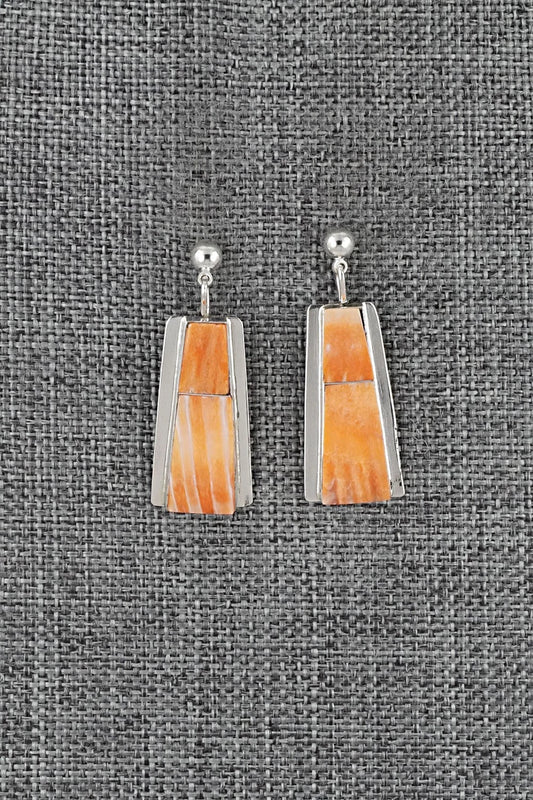 Spiny Oyster & Sterling Silver Earrings - Brenda Pete