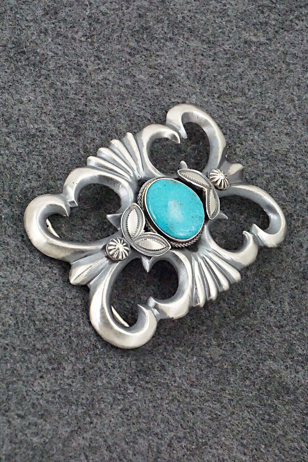 Turquoise & Sterling Silver Belt Buckle - Henry Morgan