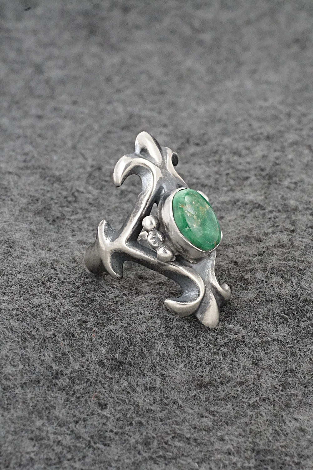 Turquoise & Sterling Silver Ring - Harrison Bitsue - Size 6.5