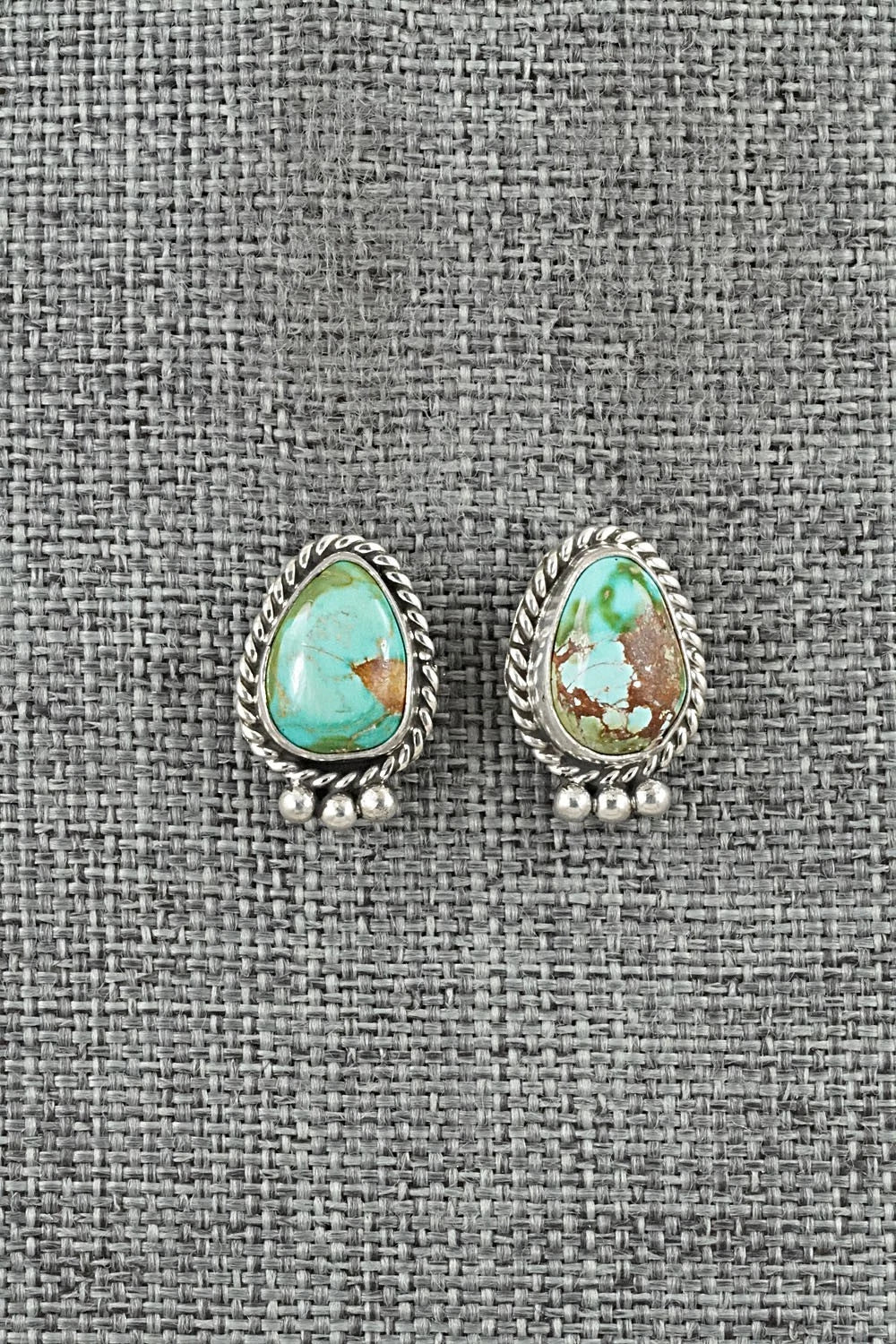 Turquoise & Sterling Silver Earrings - Eugene Gruber