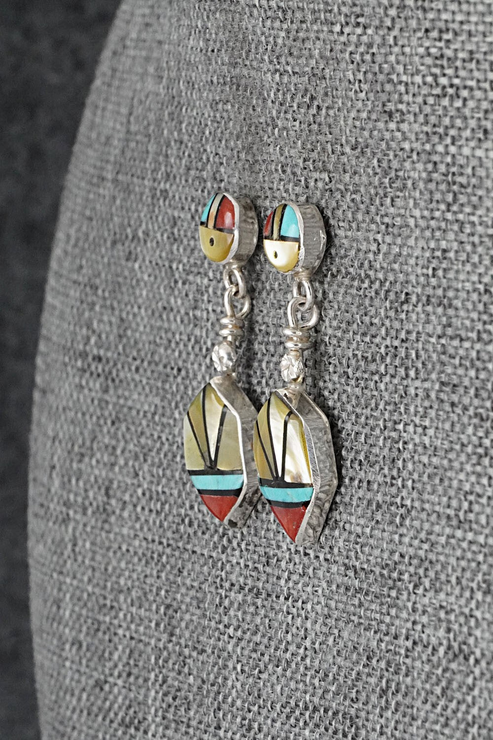 Multi-Stone Inlay & Sterling Silver Earrings - Ola Eriacho