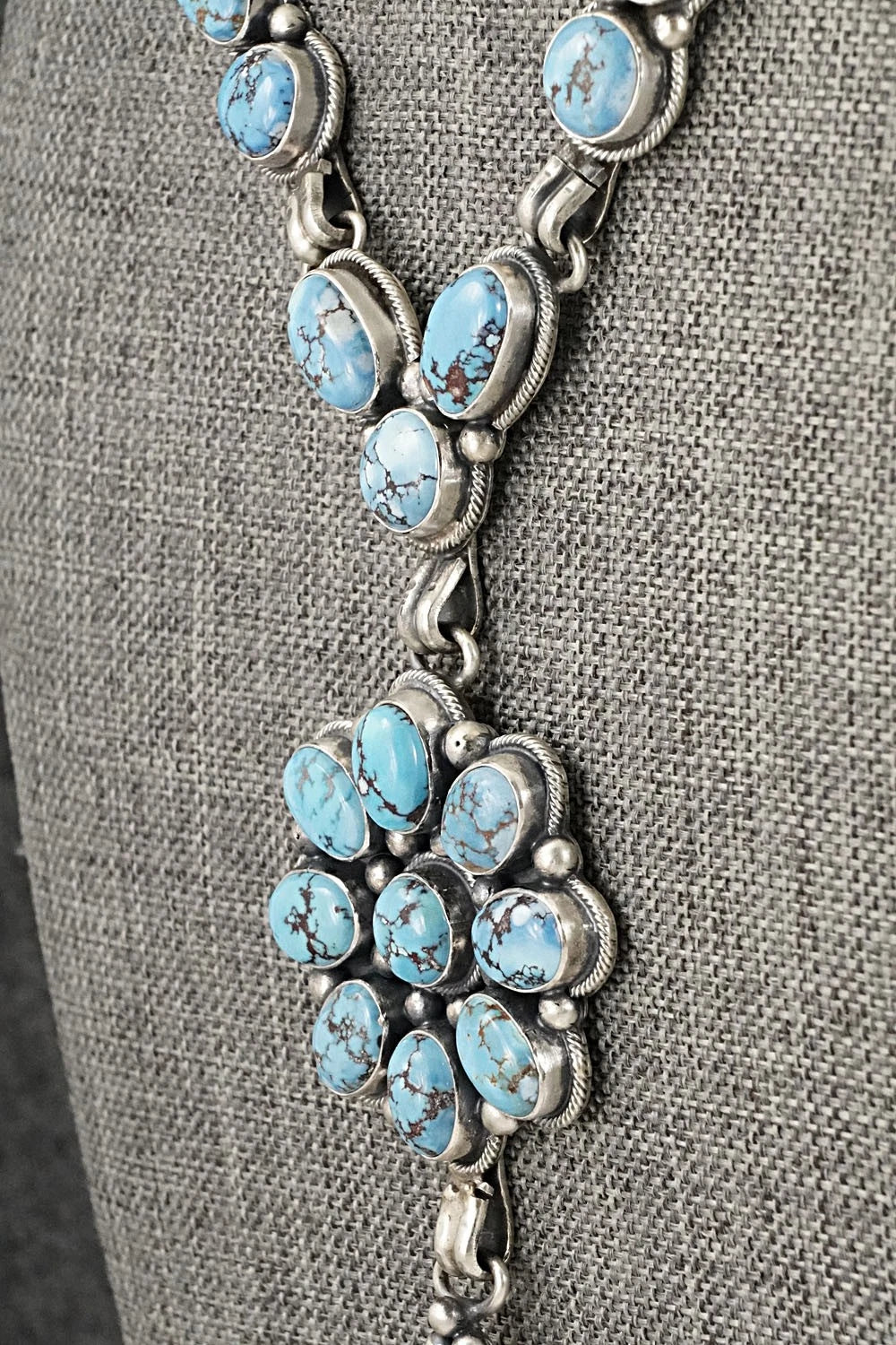 Turquoise & Sterling Silver Necklace and Earrings Set - Paul Livingston