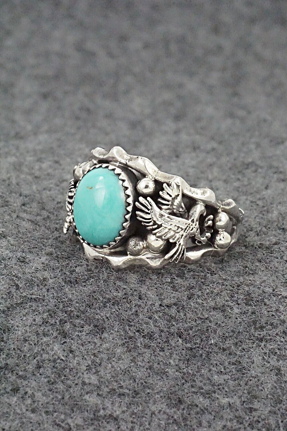 Turquoise & Sterling Silver Ring - Genevieve Francisco - Size 12