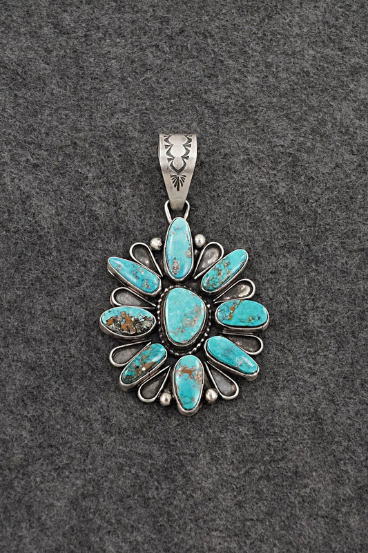 Turquoise & Sterling Silver Pendant - Travis Jim