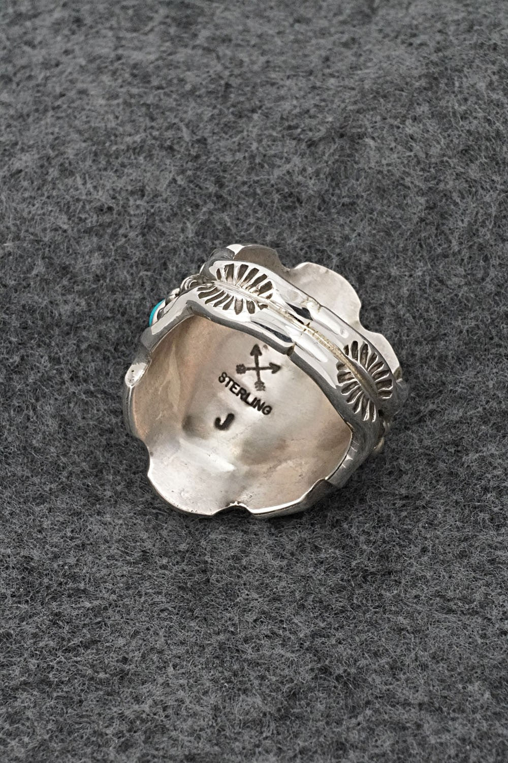 Turquoise & Sterling Silver Ring - Melvin Jones - Size 10.5