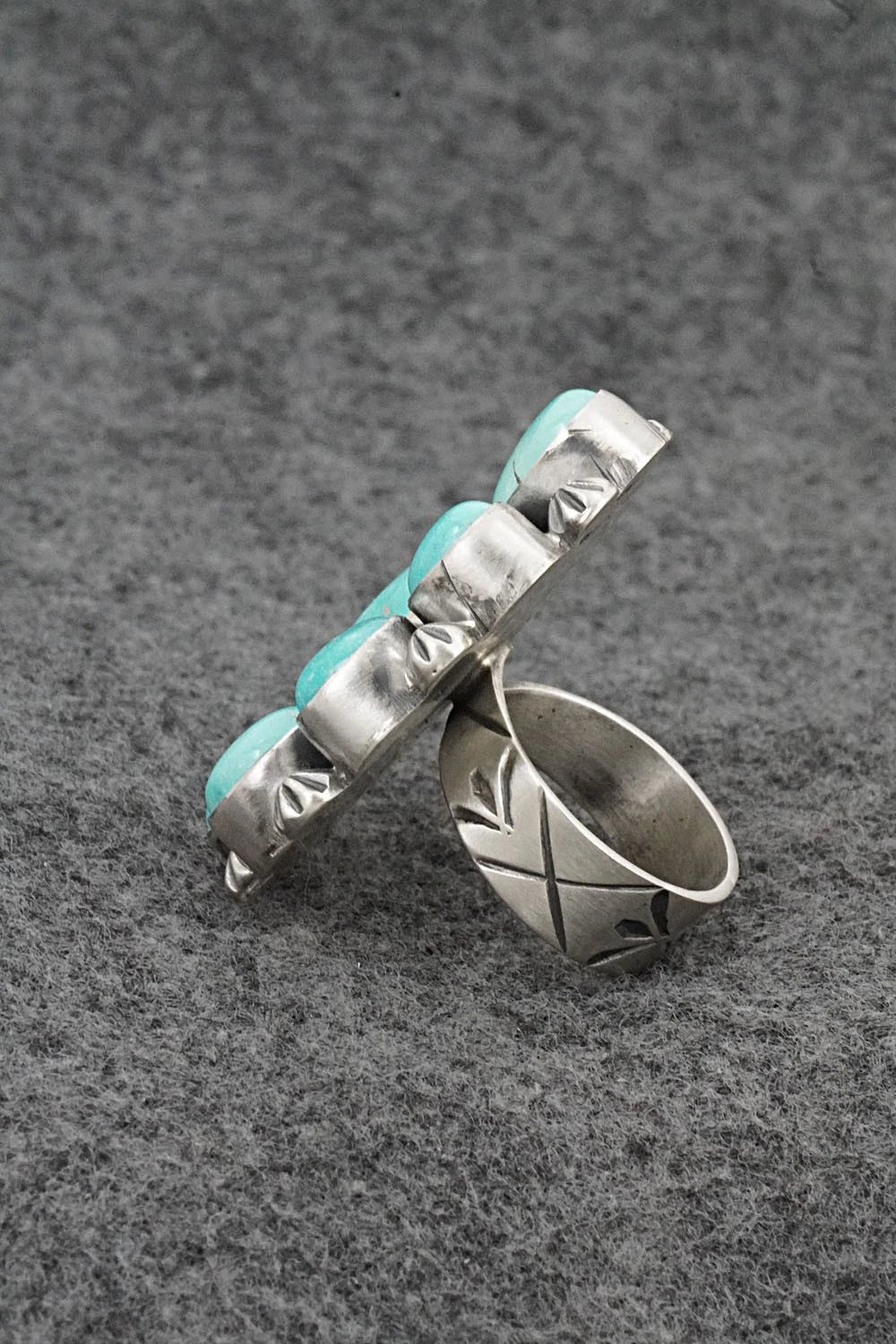 Turquoise & Sterling Silver Ring - Paul Livingston - Size Adjustable