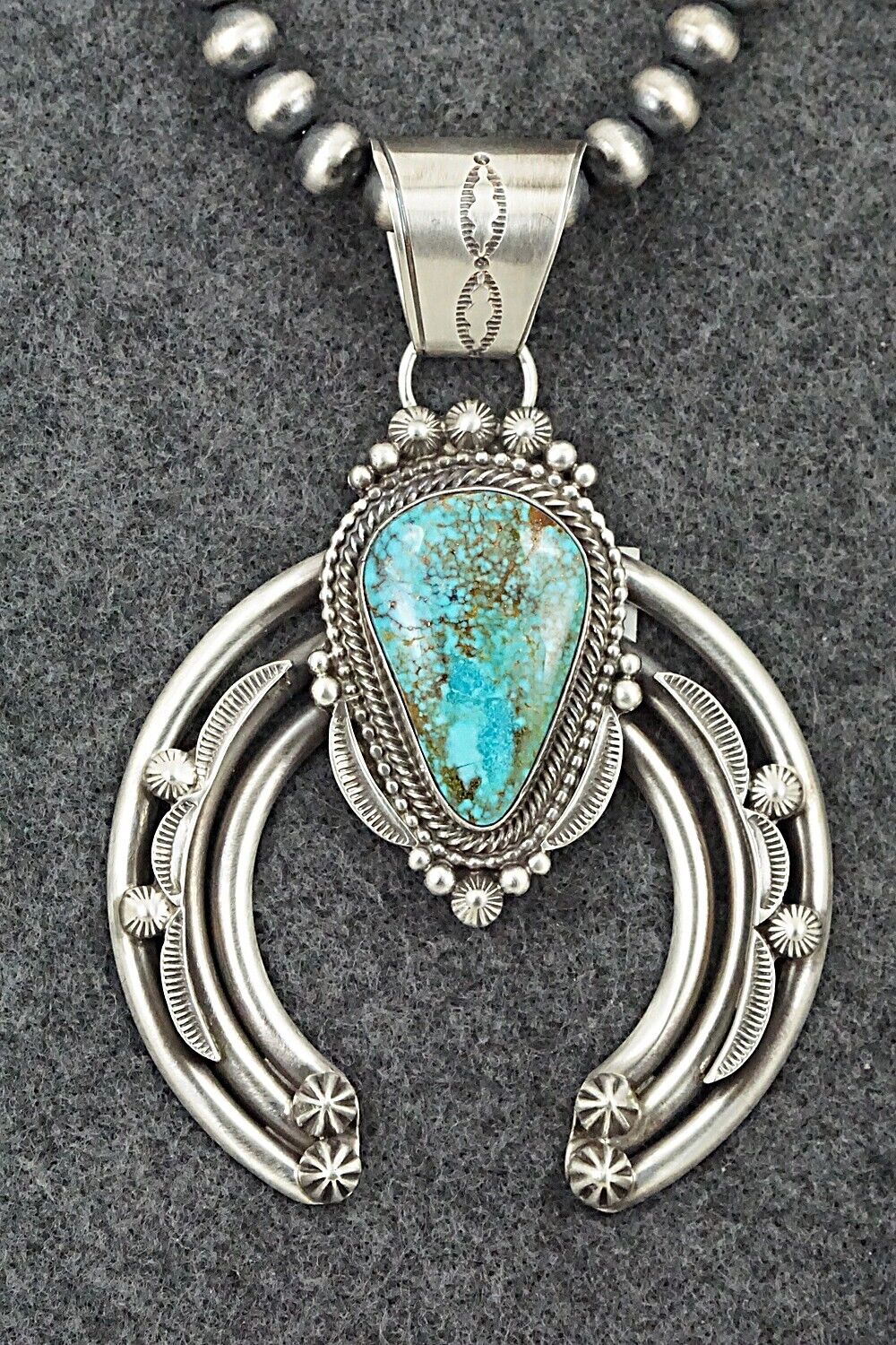 Turquoise & Sterling Silver Necklace - Tom Lewis