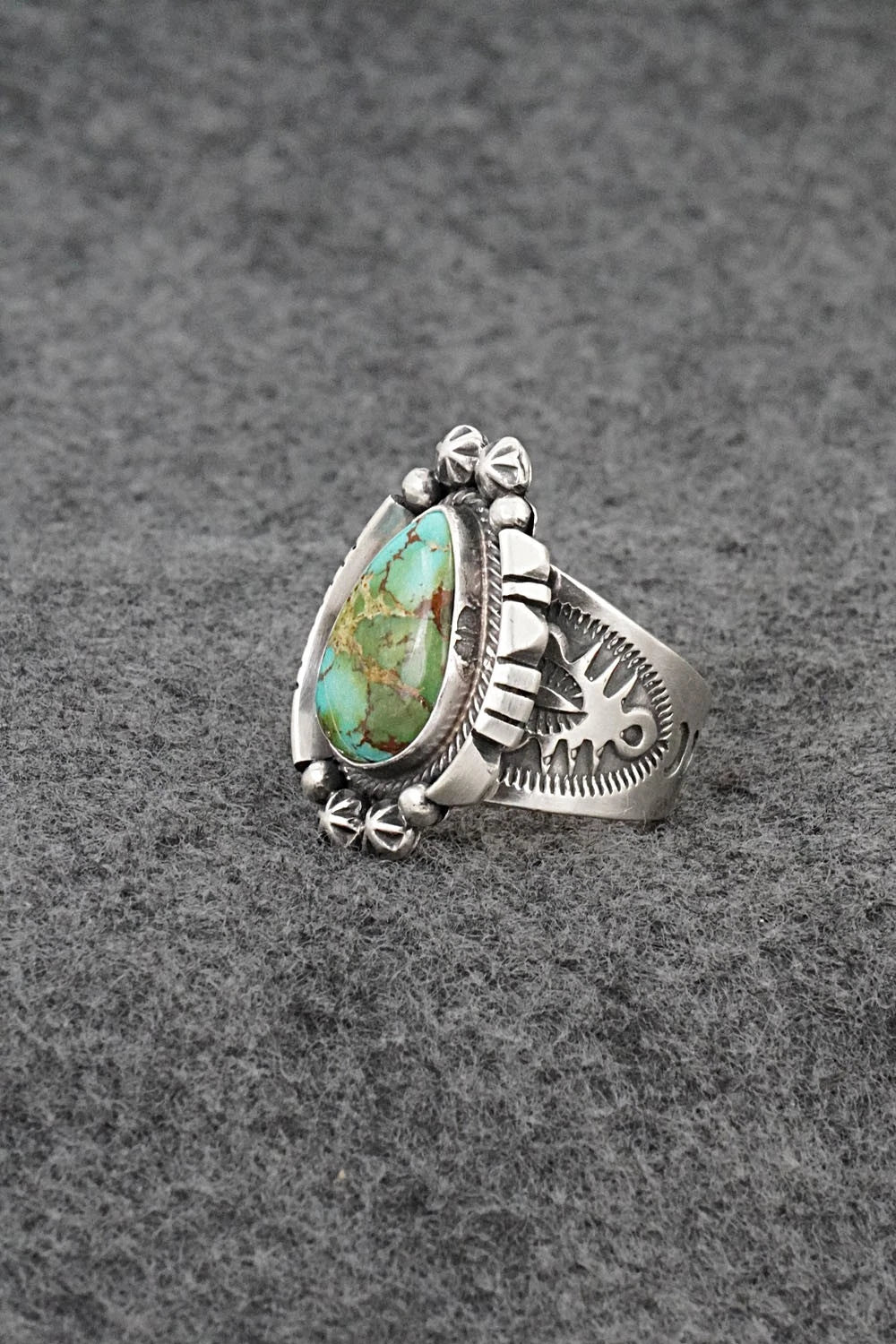 Turquoise & Sterling Silver Ring - Samuel Yellowhair - Size 7