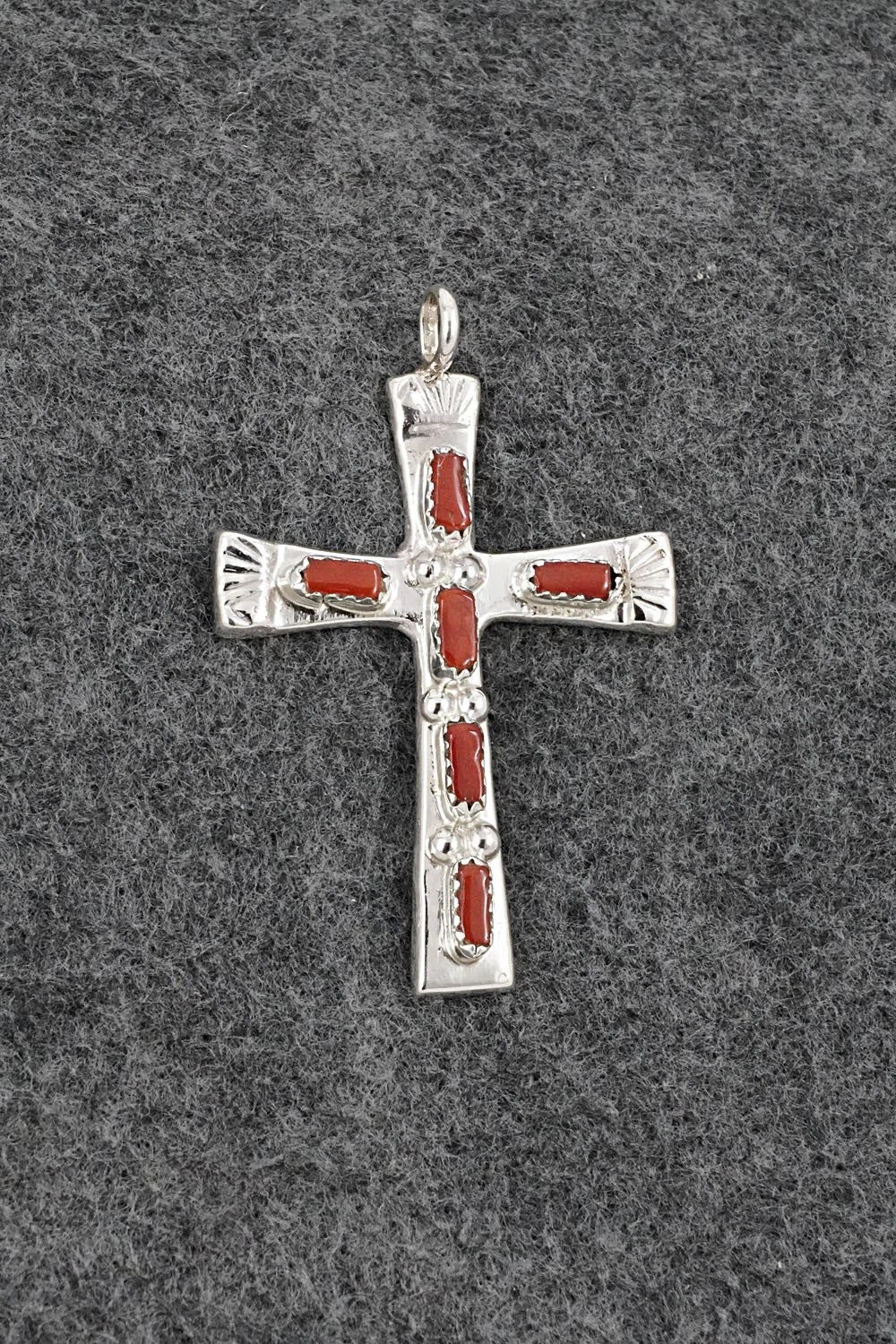 Coral & Sterling Silver Pendant - Verona Quam