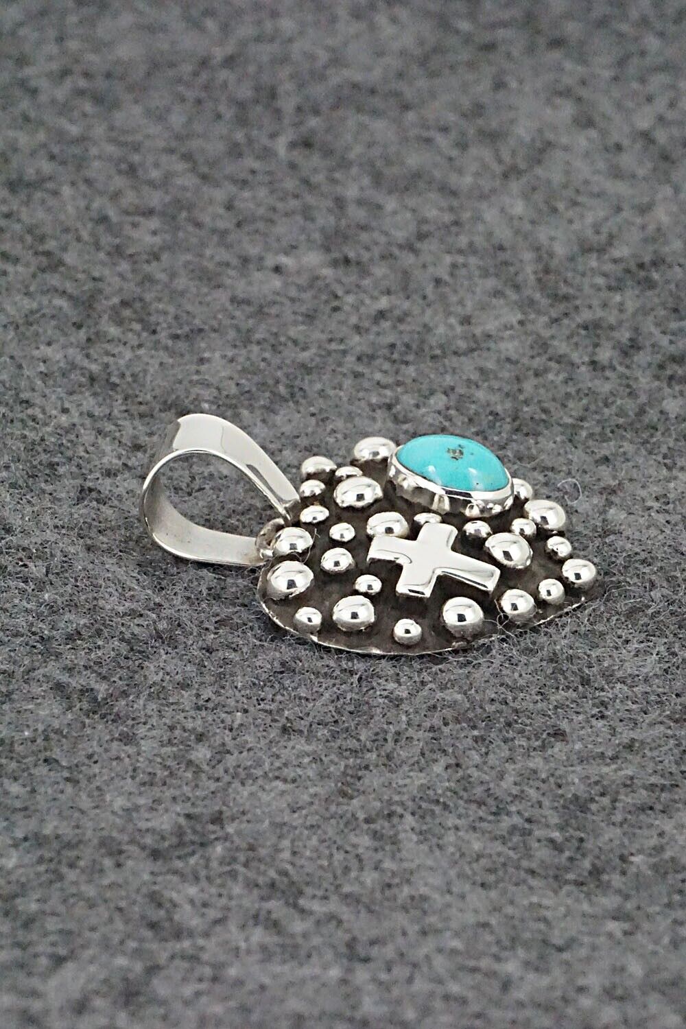 Turquoise & Sterling Silver Pendant - Raymond Coriz