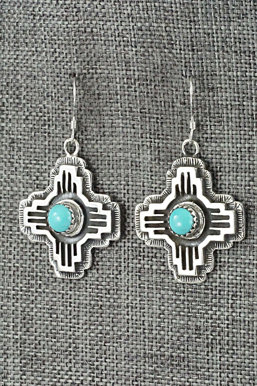 Turquoise & Sterling Silver Earrings - Angeline Platero